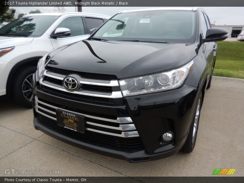 Midnight Black Metallic / Black 2017 Toyota Highlander Limited AWD