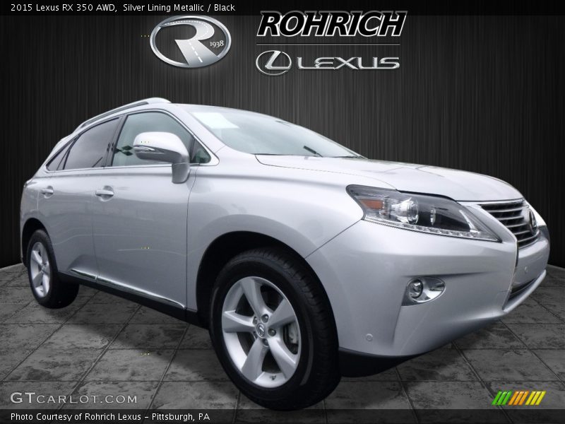 Silver Lining Metallic / Black 2015 Lexus RX 350 AWD