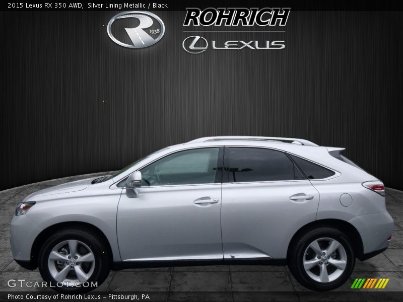 Silver Lining Metallic / Black 2015 Lexus RX 350 AWD