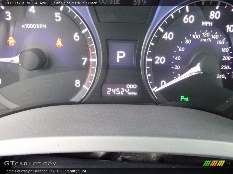 Silver Lining Metallic / Black 2015 Lexus RX 350 AWD