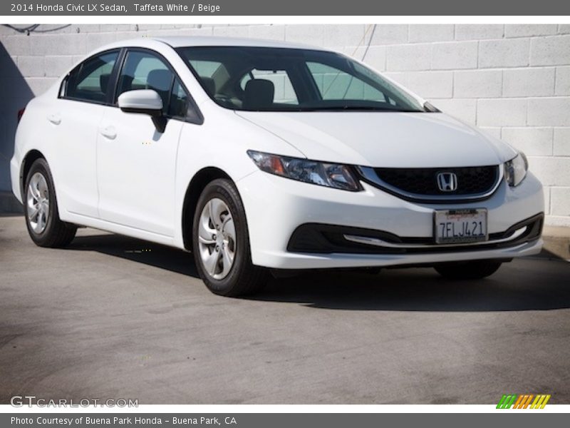 Taffeta White / Beige 2014 Honda Civic LX Sedan