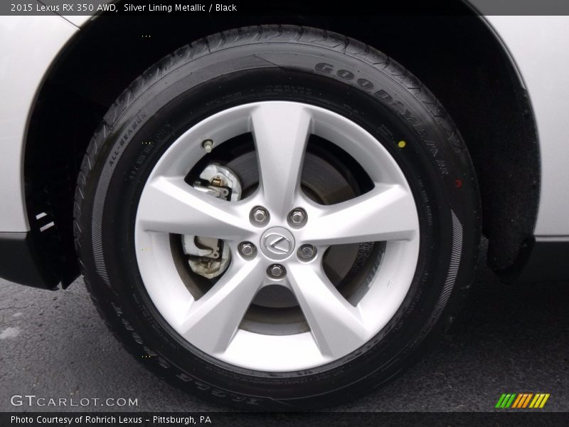 Silver Lining Metallic / Black 2015 Lexus RX 350 AWD