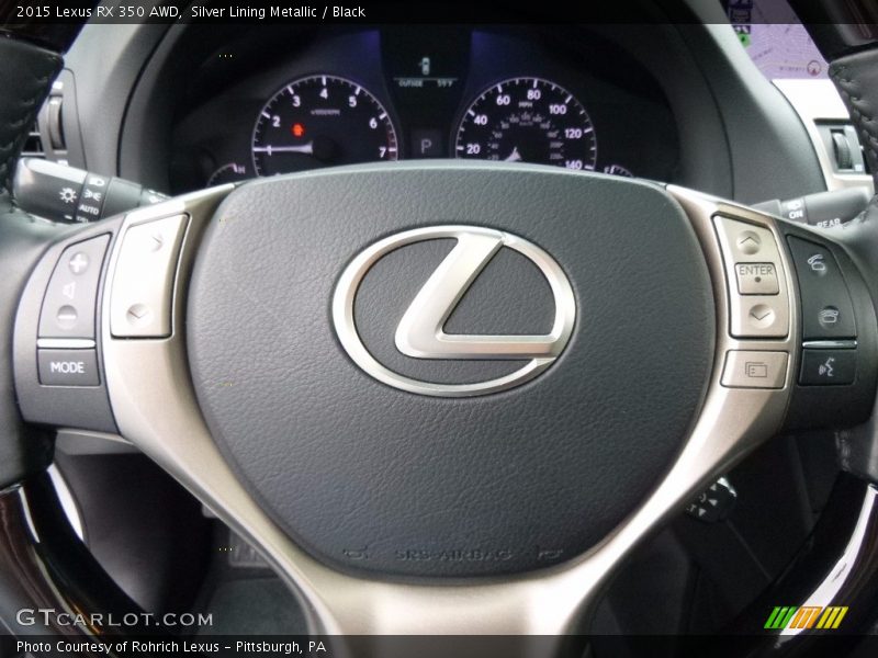 Silver Lining Metallic / Black 2015 Lexus RX 350 AWD