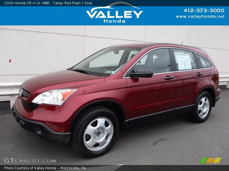 Tango Red Pearl / Gray 2009 Honda CR-V LX 4WD