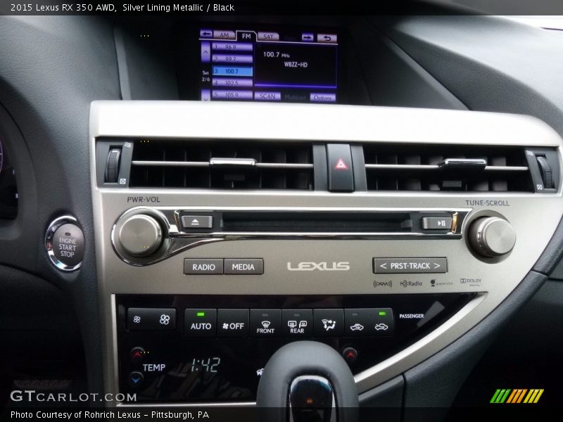 Silver Lining Metallic / Black 2015 Lexus RX 350 AWD