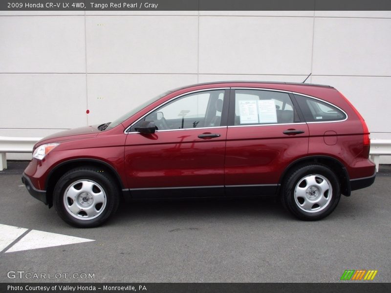 Tango Red Pearl / Gray 2009 Honda CR-V LX 4WD