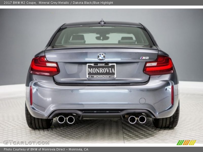 Mineral Grey Metallic / Dakota Black/Blue Highlight 2017 BMW M2 Coupe