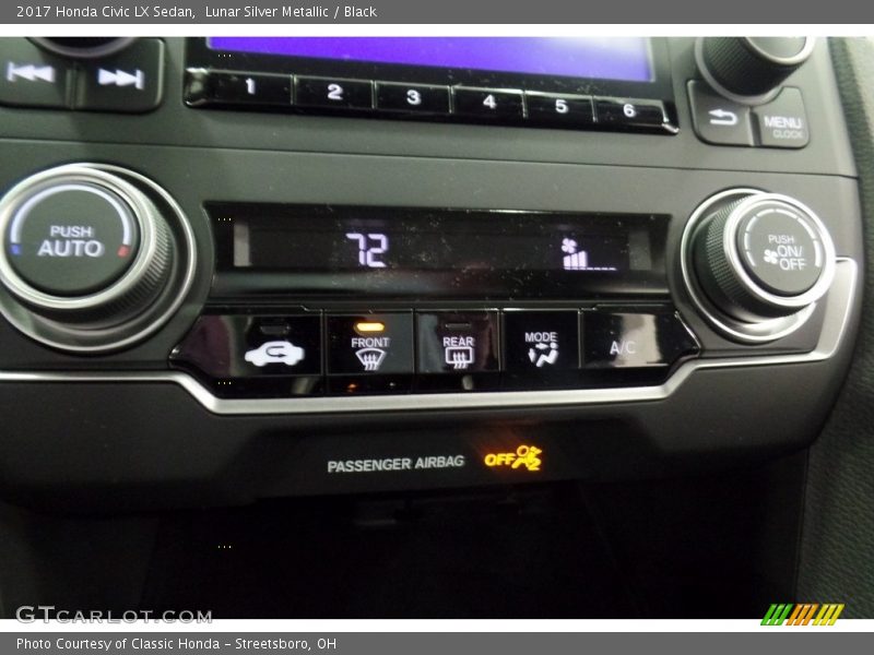 Lunar Silver Metallic / Black 2017 Honda Civic LX Sedan