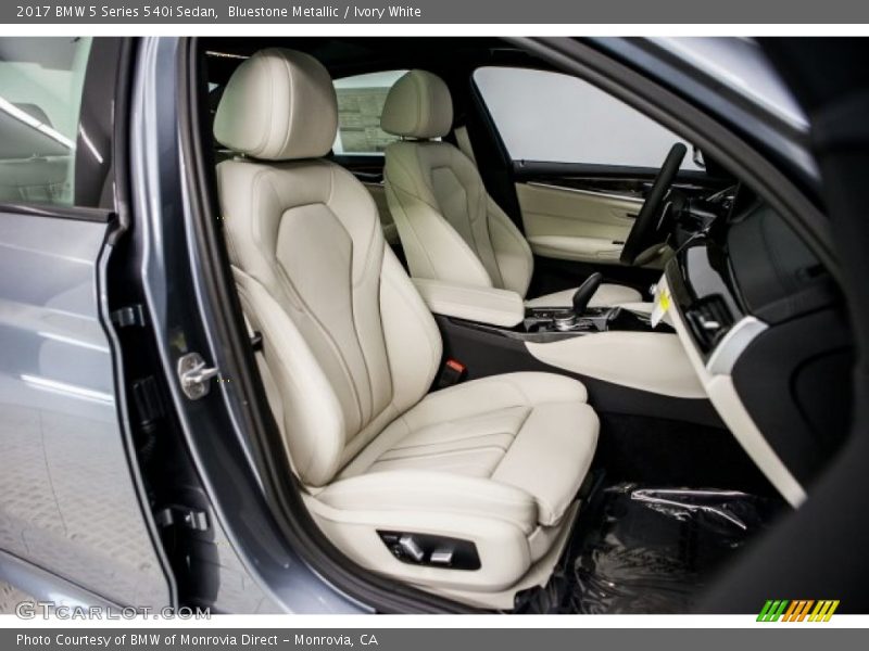 Bluestone Metallic / Ivory White 2017 BMW 5 Series 540i Sedan