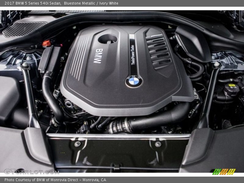Bluestone Metallic / Ivory White 2017 BMW 5 Series 540i Sedan
