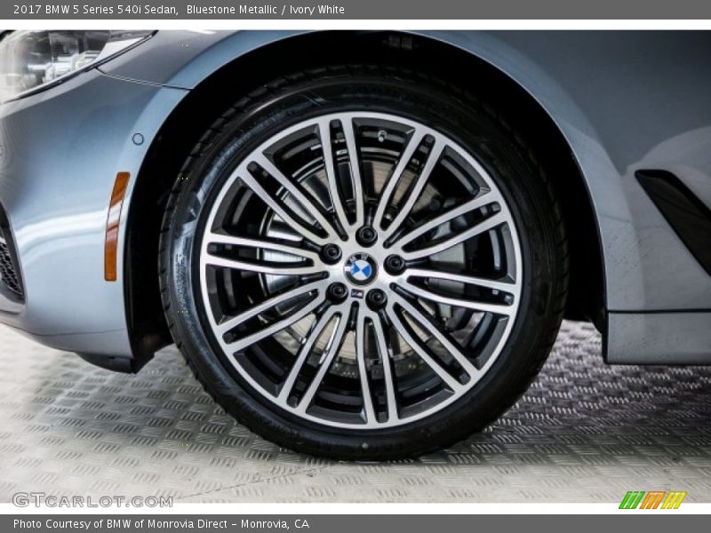 Bluestone Metallic / Ivory White 2017 BMW 5 Series 540i Sedan