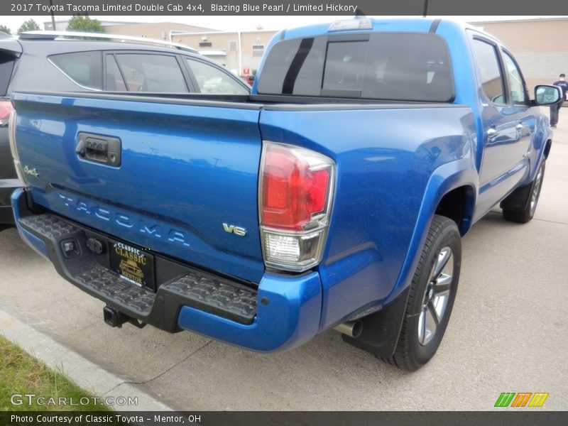Blazing Blue Pearl / Limited Hickory 2017 Toyota Tacoma Limited Double Cab 4x4