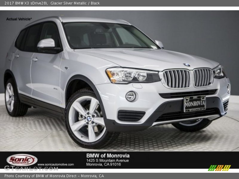Glacier Silver Metallic / Black 2017 BMW X3 sDrive28i