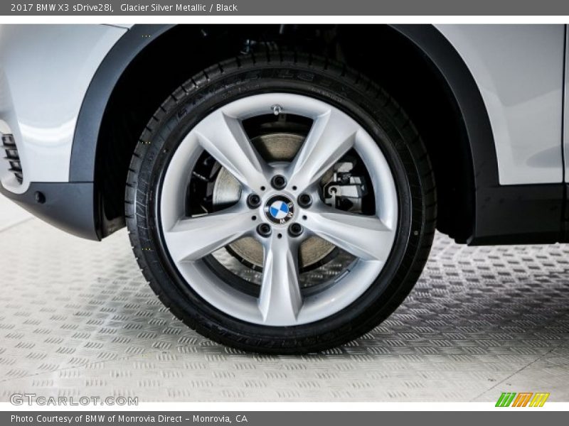 Glacier Silver Metallic / Black 2017 BMW X3 sDrive28i