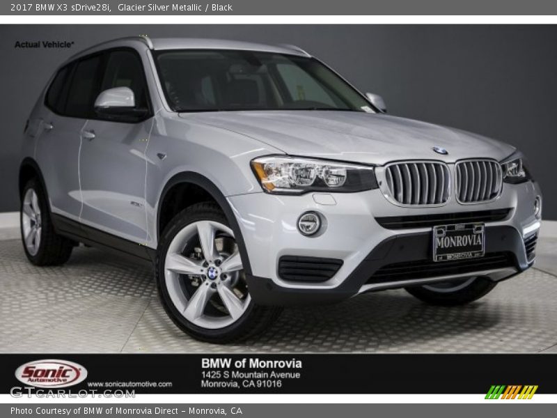 Glacier Silver Metallic / Black 2017 BMW X3 sDrive28i