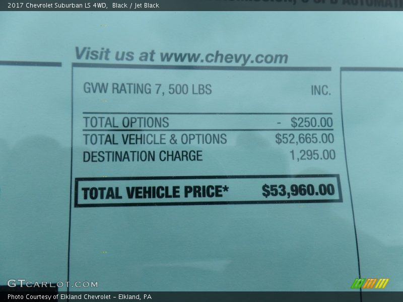 Black / Jet Black 2017 Chevrolet Suburban LS 4WD