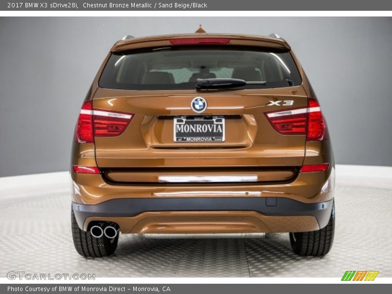 Chestnut Bronze Metallic / Sand Beige/Black 2017 BMW X3 sDrive28i