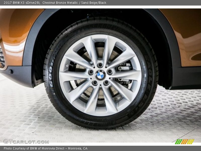 Chestnut Bronze Metallic / Sand Beige/Black 2017 BMW X3 sDrive28i