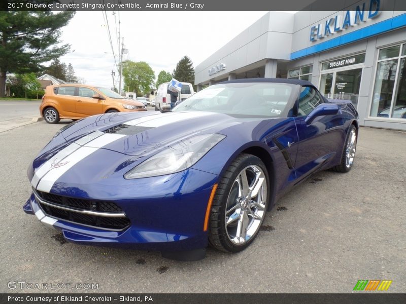 Admiral Blue / Gray 2017 Chevrolet Corvette Stingray Convertible