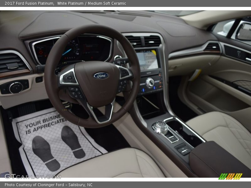 White Platinum / Medium Soft Ceramic 2017 Ford Fusion Platinum