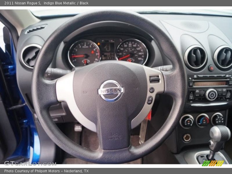 Indigo Blue Metallic / Black 2011 Nissan Rogue S