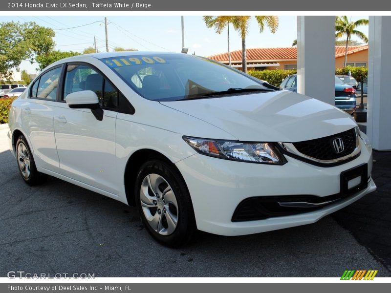 Taffeta White / Beige 2014 Honda Civic LX Sedan