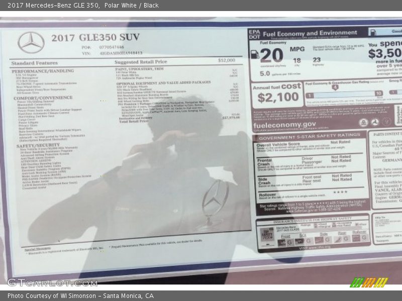 Polar White / Black 2017 Mercedes-Benz GLE 350