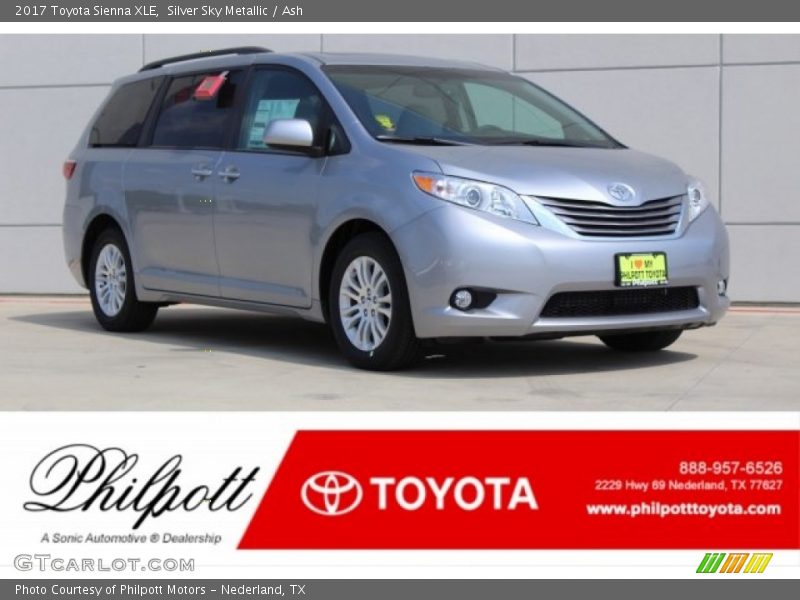 Silver Sky Metallic / Ash 2017 Toyota Sienna XLE