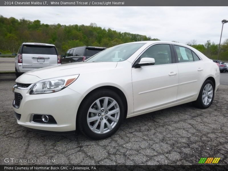 White Diamond Tricoat / Cocoa/Light Neutral 2014 Chevrolet Malibu LT