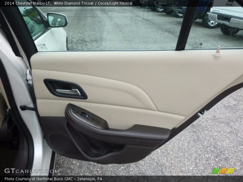 White Diamond Tricoat / Cocoa/Light Neutral 2014 Chevrolet Malibu LT