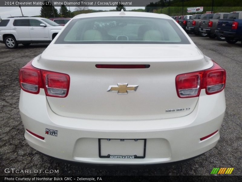 White Diamond Tricoat / Cocoa/Light Neutral 2014 Chevrolet Malibu LT