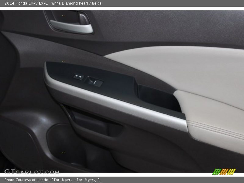 White Diamond Pearl / Beige 2014 Honda CR-V EX-L
