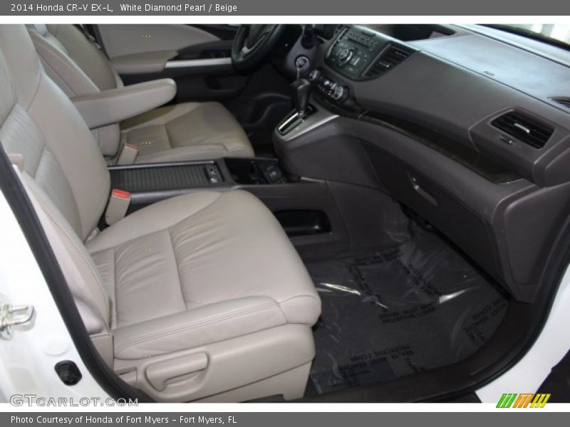 White Diamond Pearl / Beige 2014 Honda CR-V EX-L