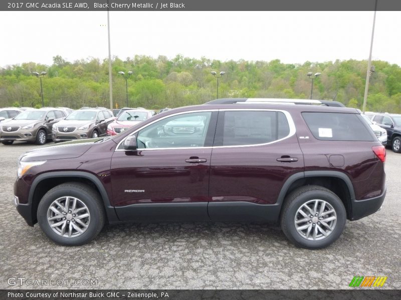 Black Cherry Metallic / Jet Black 2017 GMC Acadia SLE AWD