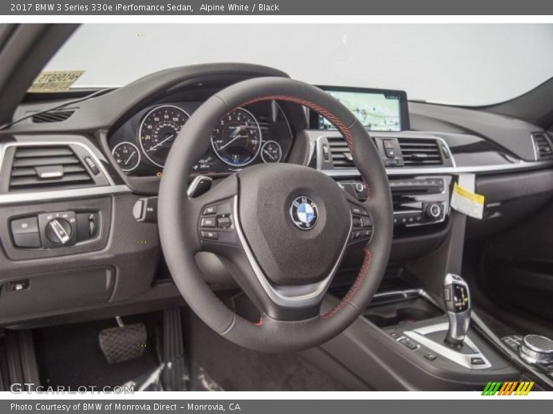 Alpine White / Black 2017 BMW 3 Series 330e iPerfomance Sedan