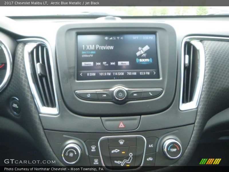 Arctic Blue Metallic / Jet Black 2017 Chevrolet Malibu LT