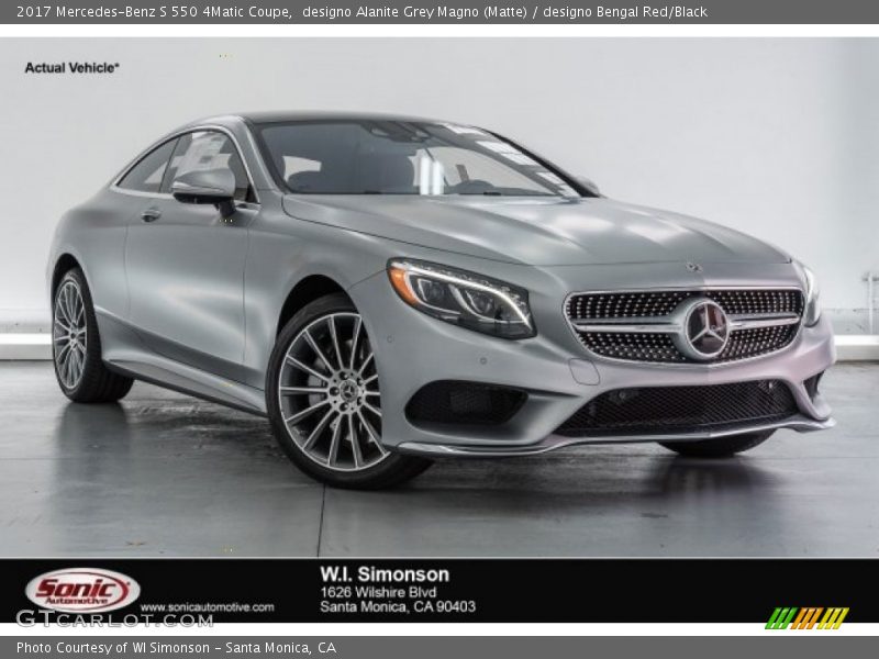 designo Alanite Grey Magno (Matte) / designo Bengal Red/Black 2017 Mercedes-Benz S 550 4Matic Coupe