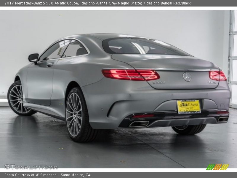 designo Alanite Grey Magno (Matte) / designo Bengal Red/Black 2017 Mercedes-Benz S 550 4Matic Coupe