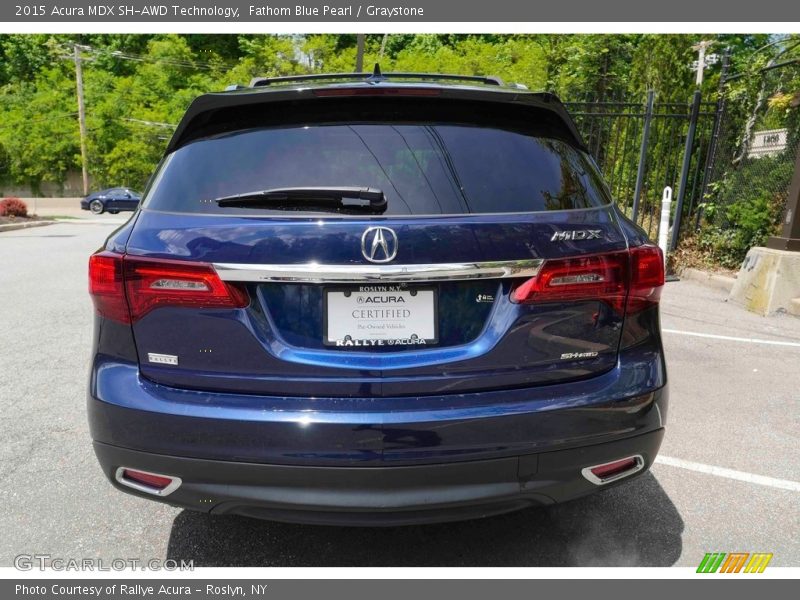 Fathom Blue Pearl / Graystone 2015 Acura MDX SH-AWD Technology