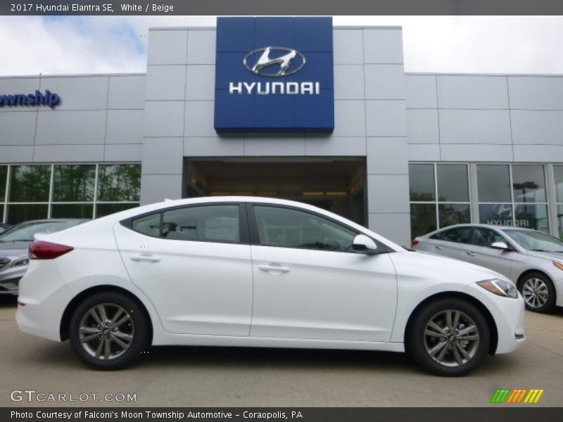 White / Beige 2017 Hyundai Elantra SE