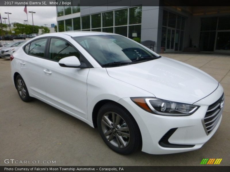 White / Beige 2017 Hyundai Elantra SE