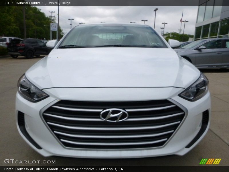 White / Beige 2017 Hyundai Elantra SE