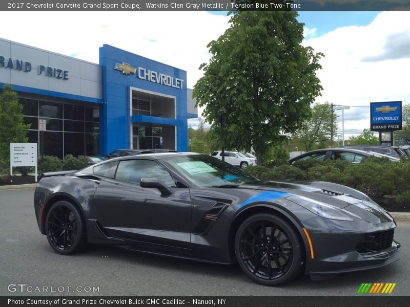 Watkins Glen Gray Metallic / Tension Blue Two-Tone 2017 Chevrolet Corvette Grand Sport Coupe