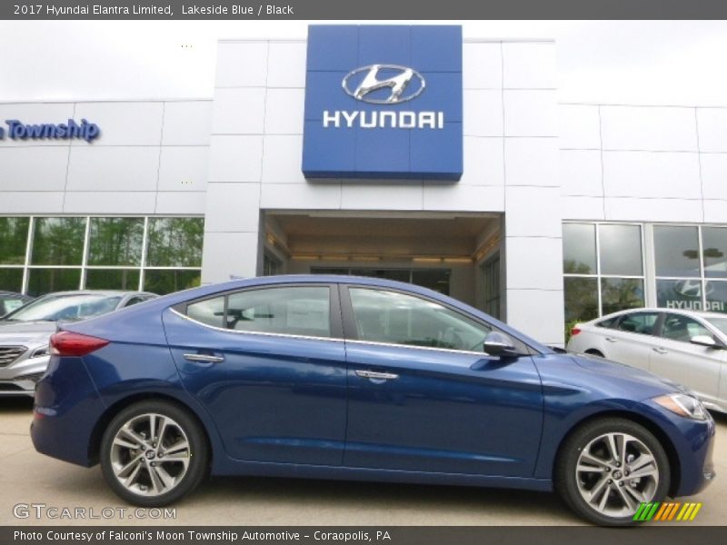 Lakeside Blue / Black 2017 Hyundai Elantra Limited