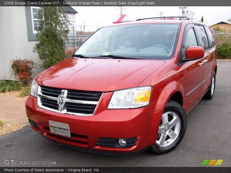 Sunburst Orange Pearl / Medium Slate Gray/Light Shale 2008 Dodge Grand Caravan SXT