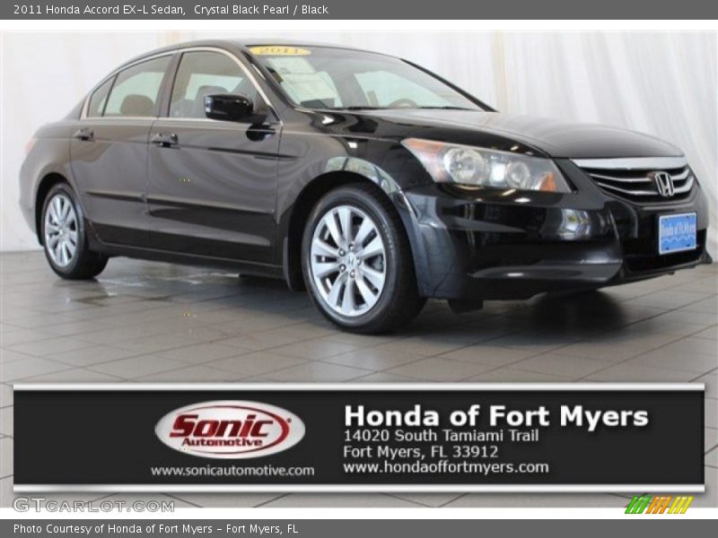 Crystal Black Pearl / Black 2011 Honda Accord EX-L Sedan