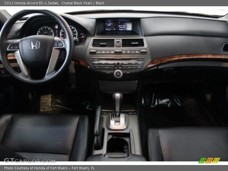 Crystal Black Pearl / Black 2011 Honda Accord EX-L Sedan
