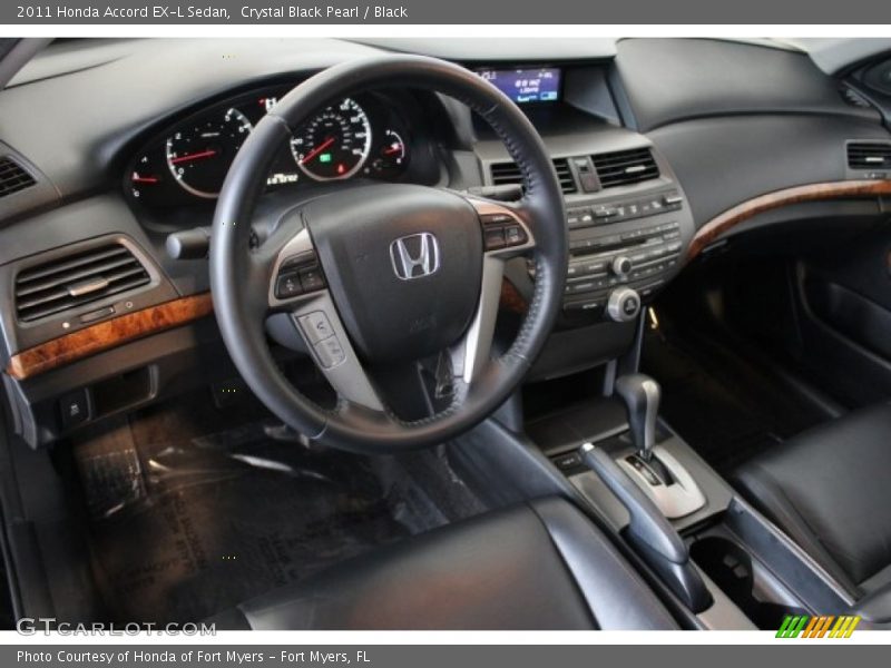 Crystal Black Pearl / Black 2011 Honda Accord EX-L Sedan