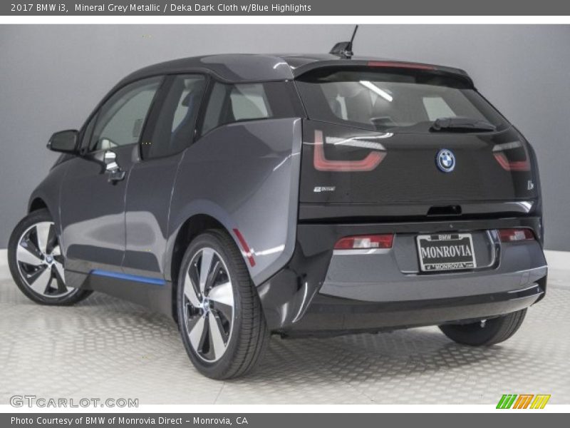 Mineral Grey Metallic / Deka Dark Cloth w/Blue Highlights 2017 BMW i3