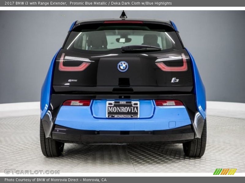 Protonic Blue Metallic / Deka Dark Cloth w/Blue Highlights 2017 BMW i3 with Range Extender